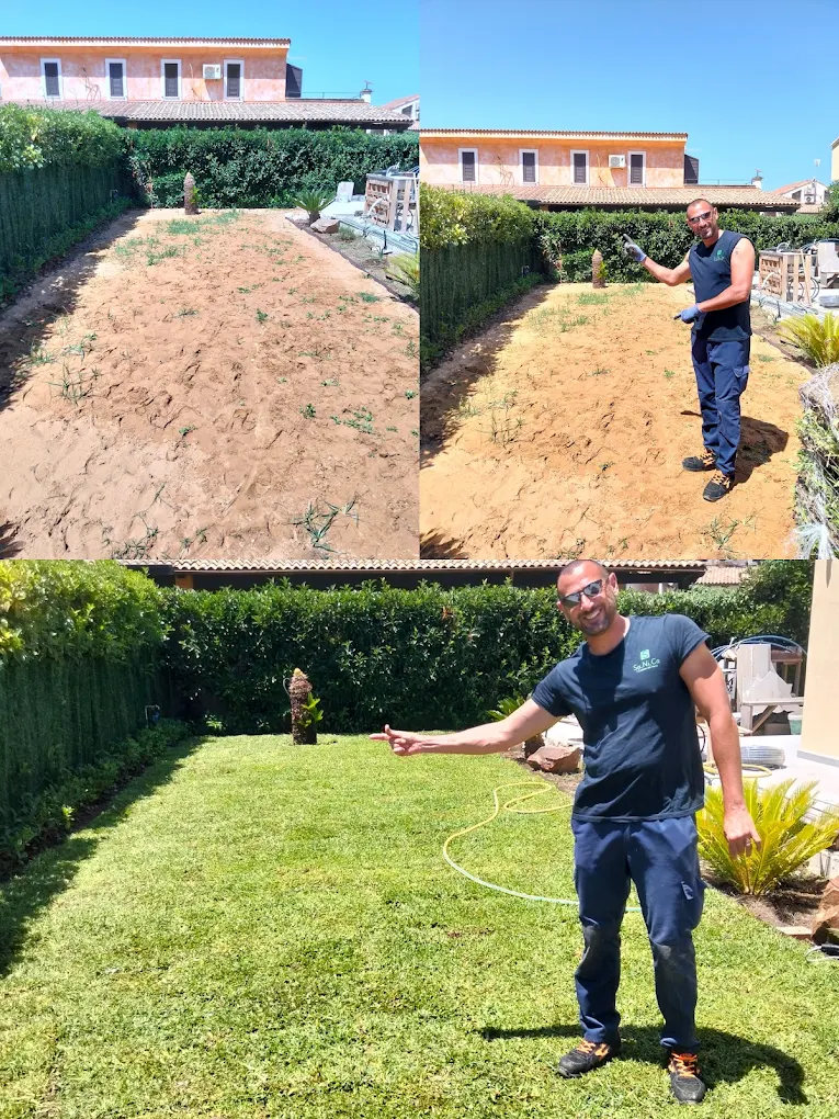 Giardiniere al lavoro per Sa.Ni.Ca.